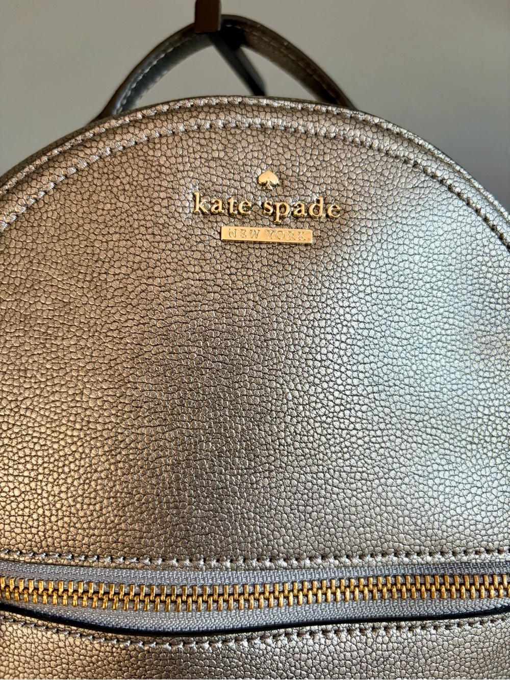 Kate Spade Sammi Dome Mini Backpack- Metallic Pewter - Picture 2 of 8